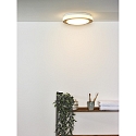 Lucide LED Deckenleuchte DIMY Badleuchte, � 28,6 cm, 1x12W, 3000K, IP21, dimmbar, Holz hell
