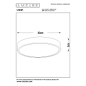 Lucide LED Deckenleuchte UNAR, � 30 cm, 1x18W, 2700K, dimmbar, schwarz