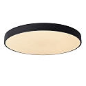 ceiling luminaire UNAR LED round IP20, opal, black dimmable