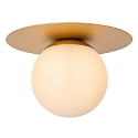 ceiling luminaire TRICIA round E27 IP20, gold matt, brass, opal