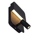 LED Wandleuchte BOXER, 1x10W, 3000K, Mit USB-Ladepunkt, schwarz