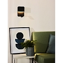 LED Wandleuchte BOXER, 1x10W, 3000K, Mit USB-Ladepunkt, schwarz