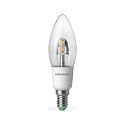 LED candle shape lamp, E14, 3W 2800K 250lm, clear