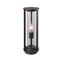 Bollard luminaire CILLO, IP65, height 50cm, E27 max. 15W, anthracite alu diecast / clear glass cylinder