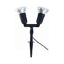 Ground spike luminaire CAPPI 2, IP44, for 2x Outdoor LED E27 PAR38 max. 16W, black, incl. power lead 300cm