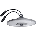 Megatron hall spot HELA DALI2 DALI controllable, impact resistant, flicker-free IP65, grey, black dimmable