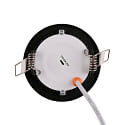 LED Einbau-Panel FLAT 85 R SCCT DIM C, IP44, rund, � 8.5cm, 5W 3000/4000/5700K, dimmbar, schwarz
