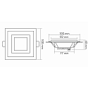 nobil� LED Einbauleuchte GLAS PANEL 100 Q 350mA, CCV, IP20, eckig, 10x10cm, dimmbar, ohne BG, wei�, 5W 4000K 380lm 120�