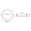 nobil� LED Einbau-Panel FLAT 190 R SCCT, IP20, rund, � 22.5cm, 350mA (exkl. BG), 13W 3000/4000/5700K 1400lm 120�, Titan matt