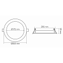 nobil� LED Einbau-Panel FLAT 175 R, IP44, Bad + K�che, rund, � 22.5cm, 350mA (exkl. BG), dimmbar, 13W 3000K 1500lm 120�, wei�