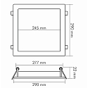 LED Einbau-Panel FLAT 300 Q DTW, IP20, eckig, 29 x 29cm, 350mA (exkl. BG), 18.5W 2000-3000K 2070lm 120�, dim-to-warm, wei�