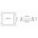 nobil� recessed downlight LED PANEL FLAT 300 Q 840 350MA OPAL square, standard, excl. LED driver IP20, mat, titanium dimmable