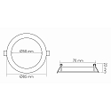 nobil� recessed downlight LED PANEL FLAT 50 R 350MA IP44 round, excl. LED driver IP44, white dimmable