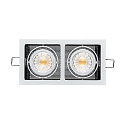 LED Downlight MINI KARDAN E2 BIO, eckig, 2-flammig, 38�, 2x 7W, 3000K, IP40, titan matt