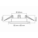 nobil� Einbaustrahler DOWNLIGHT D 3830 Q, quadratisch, 8.5 x 8.5cm, schwenkbar, Chrom matt
