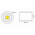 nobil� LED Downlight A 5068 AUFBAU, IP40, AMP 230V, CRi >90, inkl. BG, schwenkbar, dimmbar C, 9.5W 3000K 38�, Nickel geb�rstet