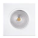LED Einbaustrahler 5068Q ECO FLAT, eckig, 350mA, 8W 3000K 700lm 38°, schwenkbar, dimmbar, Weiß matt