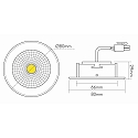 nobil� Recessed LED spot 5068 ECO FLAT, IP44, round, 350mA, 8W 3000K 700lm 24�, CRi>90, dimmable, matt chrome