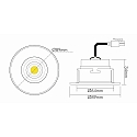 nobil� recessed luminaire 5068 ECO FLAT BLENDFREI rigid, dimmable IP40, white matt dimmable 8W 700lm 3000K 24� 24� CRI >90