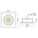 LED Downlight 5068Q ECO FLAT BIO, eckig, 38�, 7,5W, 3000K, IP40, chrom matt