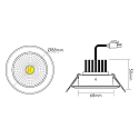 nobil� LED Einbau-Spot 5068 DTW, � 8.8cm, AMP 350mA, 9.5W 38�, CRi >90, Dim-To-Warm, schwenkbar, ohne BG, Nickel geb�rstet