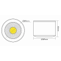 nobil� LED Aufbaudownlight A 5068 BIO, rund, 38�, 9,5W, 3000K, IP40, dimmbar, wei� matt