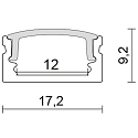 nobil� Alu U-Profil 2 TP, f�r LED Strips bis 1.2cm Breite, inkl. transparentem Cover, 200cm, wei� matt