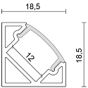 nobil� Alu Eck-Profil 2 TP, 200cm, f�r LED-Strips bis 1.2cm Breite, wei� matt