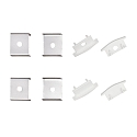 Ersatzkit f�r Alu T-Profil 2 TP/OP, Endkappen + Befestigungsclips, wei�