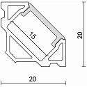 Alu Eck-Profil 3 OP, 200cm, f�r LED-Strips bis 1.4cm Breite