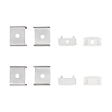 Ersatzkit f�r Alu U-Profil 2 TP/OP, Endkappen + Befestigungsclips, wei�