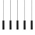 Pendant luminaire TILO, 5 flames, GU10, IP20, black