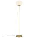 Floor lamp ALTON, E27, IP20, brass, glass opal white