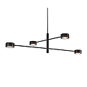 LED Pendant luminaire CLYDE, 4 flames, 4x 5W, 2700K, 4x 350lm, IP20, 3-Step MOODMAKER, black