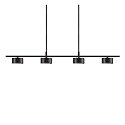 LED Pendant luminaire CLYDE bar, 4 flames, 4x 5W, 2700K, 4x 350lm, IP20, 3-Step MOODMAKER, black