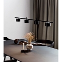 Nordlux LED Pendelleuchte CLYDE Balken, 4-flammig, 4x 5W, 2700K, 4x 350lm, IP20, 3-Step MOODMAKER, schwarz