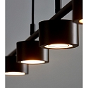 Nordlux LED Pendelleuchte CLYDE Balken, 4-flammig, 4x 5W, 2700K, 4x 350lm, IP20, 3-Step MOODMAKER, schwarz