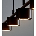 Nordlux LED Pendelleuchte CLYDE Balken, 4-flammig, 4x 5W, 2700K, 4x 350lm, IP20, 3-Step MOODMAKER, schwarz