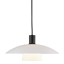 Pendelleuchte VERONA, E27, IP20, schwarz, Glas opal weiß