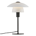 Tischleuchte VERONA, E27, IP20, schwarz, Glas opal weiß