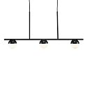 Pendant luminaire CONTINA, 3 flames, G9, IP20, glass opal white, black