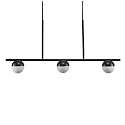 Nordlux Pendant luminaire CONTINA, 3 flames, G9, IP20, glass opal white, black