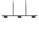 Nordlux Pendant luminaire CONTINA, 3 flames, G9, IP20, glass opal white, black
