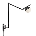 Nordlux Wall luminaire CONTINA, G9, IP20, glass opal white, black