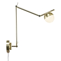 Nordlux Wall luminaire CONTINA, G9, IP20, glass opal white, brass