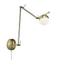 Nordlux Wall luminaire CONTINA, G9, IP20, glass opal white, brass