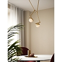 Nordlux Wall luminaire CONTINA, G9, IP20, glass opal white, brass