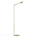 Floor lamp CONTINA, G9, IP20, glass opal white, brass