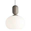 Pendant luminaire NOTTI, E27, IP20, glass opal white, gray