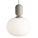 Nordlux Pendant luminaire NOTTI, E27, IP20, glass opal white, gray
